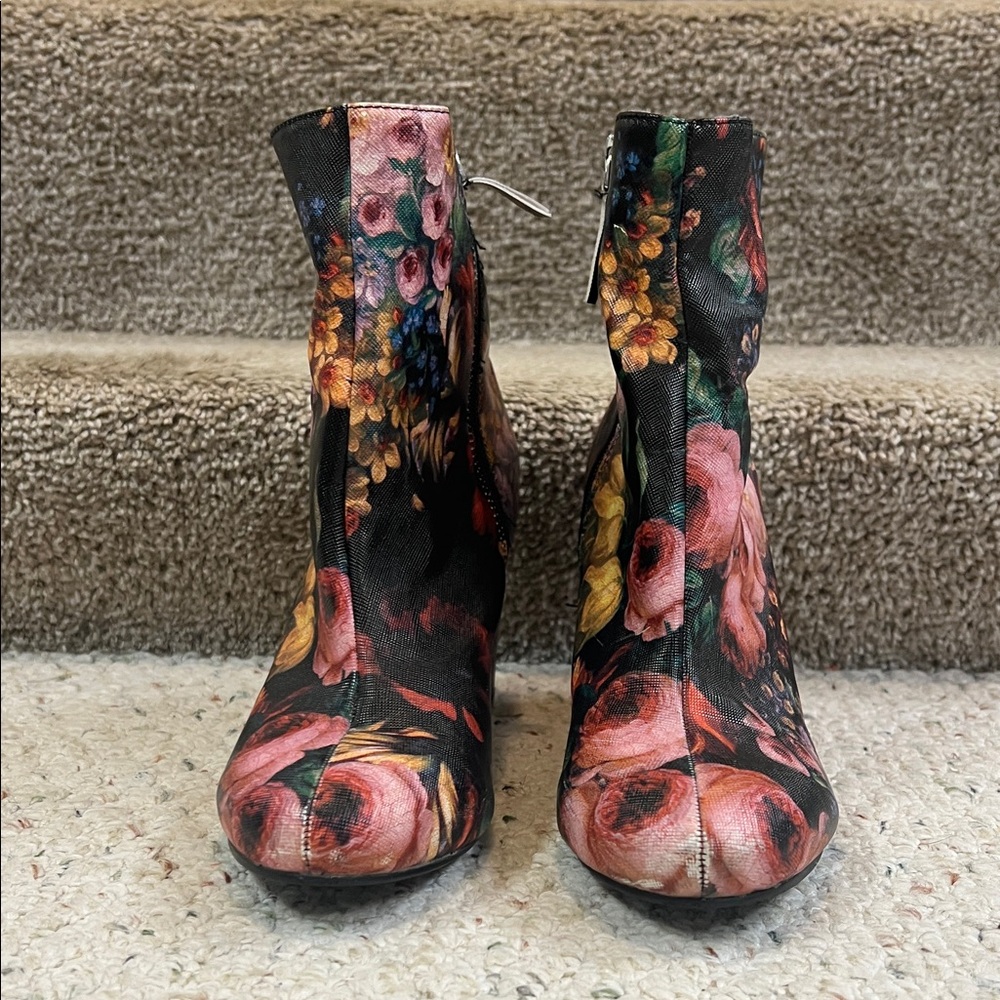 Super Fun Floral Ankle Boots